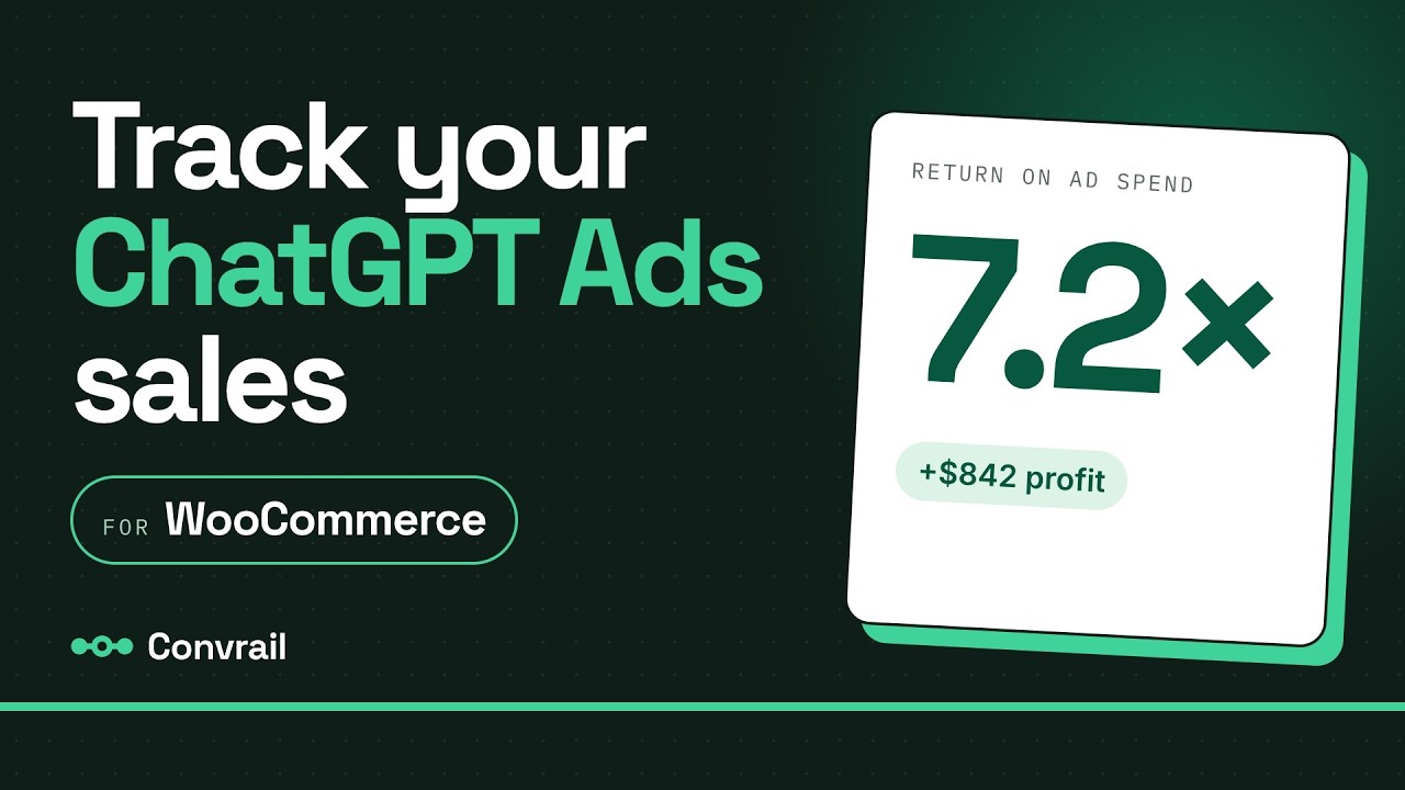 Convrail for WooCommerce video: track your ChatGPT Ads sales, ROAS and profit